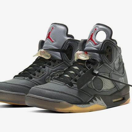 CT8480-001 Off-White �~ Nike Air Jordan 5 Black Muslin Fire Red (Men's)