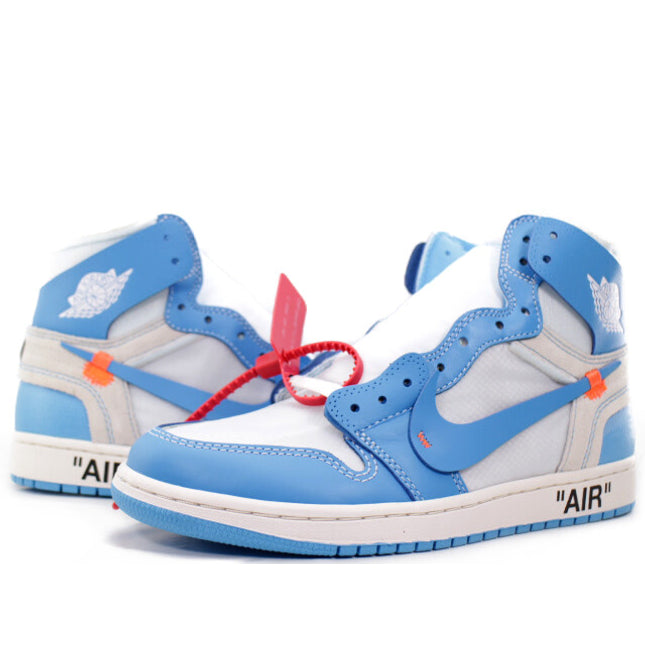 AQ0818-148 Off-White �~ Nike Air Jordan 1 High UNC White Dark Powder Blue (Men's)