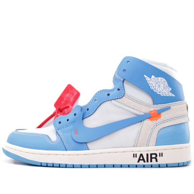 AQ0818-148 Off-White �~ Nike Air Jordan 1 High UNC White Dark Powder Blue (Men's)