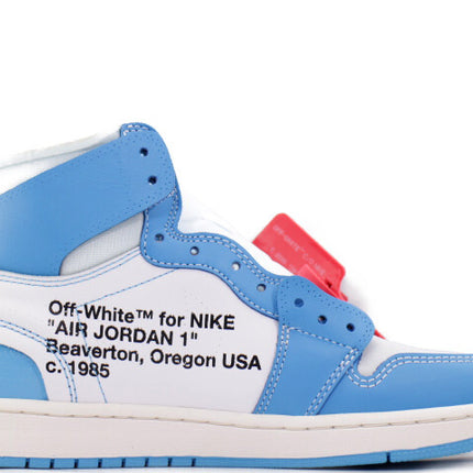 AQ0818-148 Off-White �~ Nike Air Jordan 1 High UNC White Dark Powder Blue (Men's)