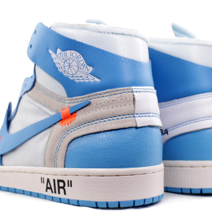 AQ0818-148 Off-White �~ Nike Air Jordan 1 High UNC White Dark Powder Blue (Men's)