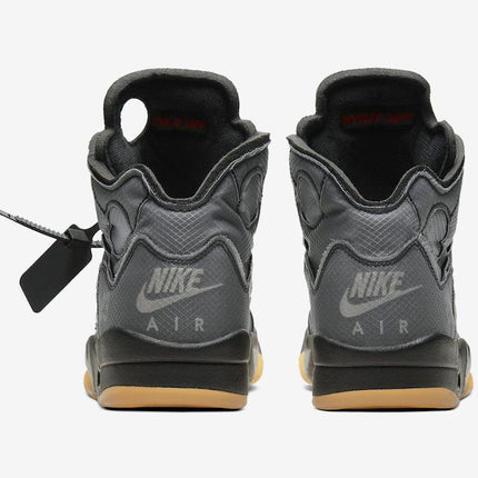 CT8480-001 Off-White �~ Nike Air Jordan 5 Black Muslin Fire Red (Men's)