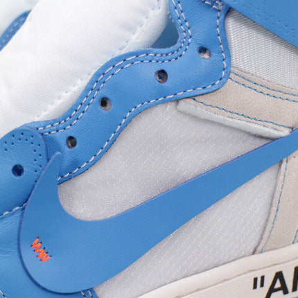AQ0818-148 Off-White �~ Nike Air Jordan 1 High UNC White Dark Powder Blue (Men's)