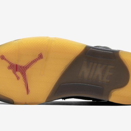 CT8480-001 Off-White �~ Nike Air Jordan 5 Black Muslin Fire Red (Men's)