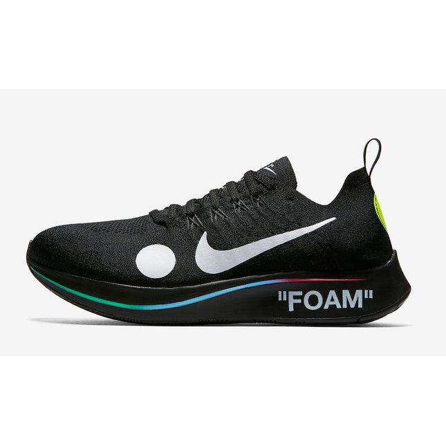 AO2115-001 Off-White �~ Nike Zoom Fly Mercurial Flyknit Black White Volt (Men's)