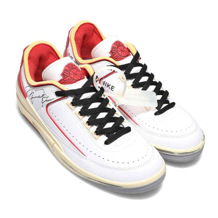 DJ4375-106 Off-White �~ Nike Air Jordan 2 Low White and Varsity Red (Men's)