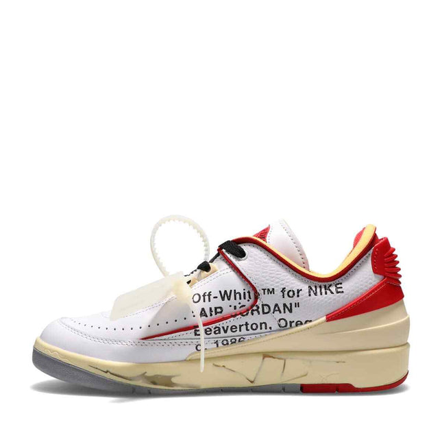 DJ4375-106 Off-White �~ Nike Air Jordan 2 Low White and Varsity Red (Men's)