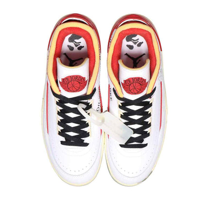DJ4375-106 Off-White �~ Nike Air Jordan 2 Low White and Varsity Red (Men's)