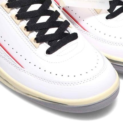 DJ4375-106 Off-White �~ Nike Air Jordan 2 Low White and Varsity Red (Men's)