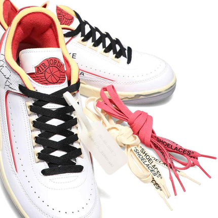 DJ4375-106 Off-White �~ Nike Air Jordan 2 Low White and Varsity Red (Men's)