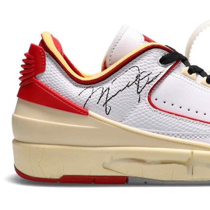 DJ4375-106 Off-White �~ Nike Air Jordan 2 Low White and Varsity Red (Men's)