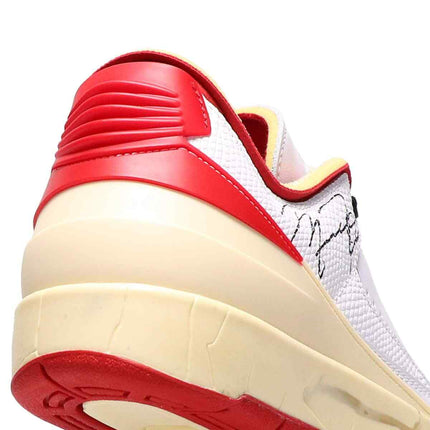 DJ4375-106 Off-White �~ Nike Air Jordan 2 Low White and Varsity Red (Men's)