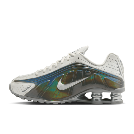 IB7703-100 Nike Shox R4 Summit White and Metallic Silver (Women's)