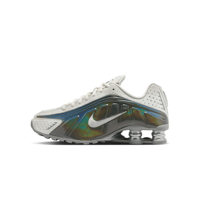 IB7703-100 Nike Shox R4 Summit White and Metallic Silver (Women's)