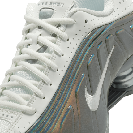 IB7703-100 Nike Shox R4 Summit White and Metallic Silver (Women's)