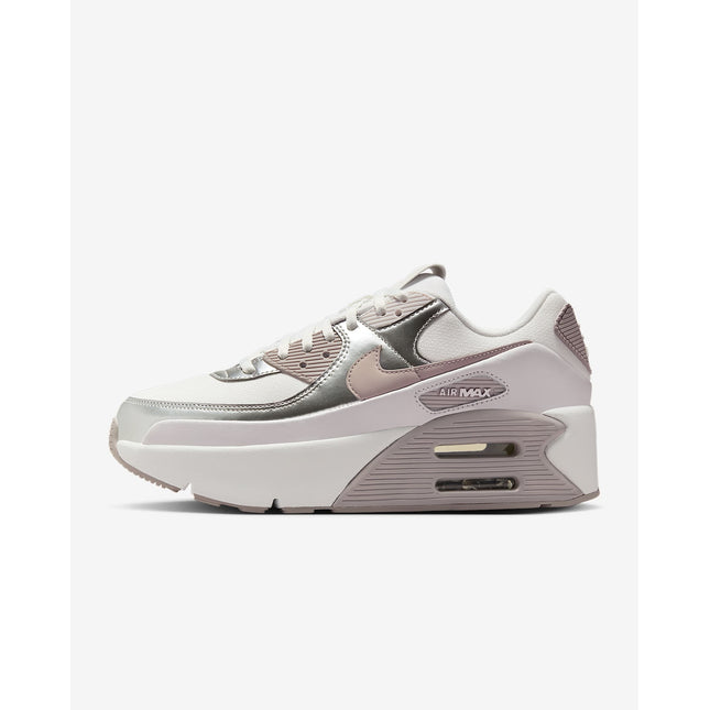 IB0170-101 Nike Air Max 90 LV8 Summit White Vast Grey Metallic (Women's)