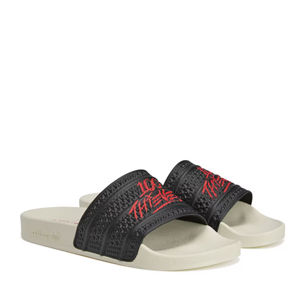 JR9152 100 Thieves �~ adidas Originals Adilette Core BlackRed (Men's)