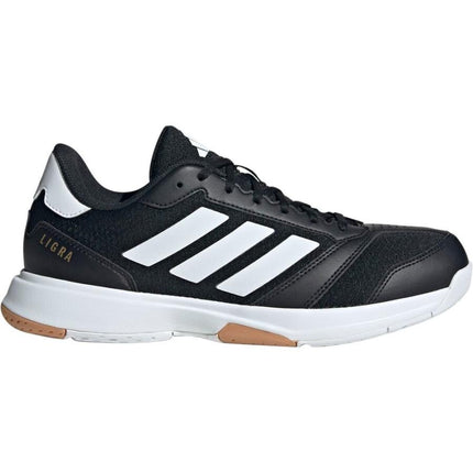 IH0526 Adidas Ligra 8 Indoor Shoes Core Black  Cloud White  Cloud White (Men's)