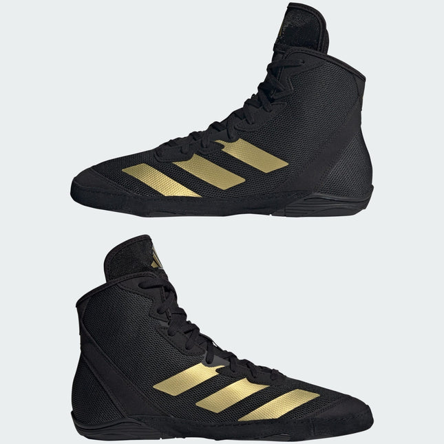 IE3207 adidas Adizero Mat Wizard 6 Core Black Gold Metallic Cloud White (Men's)