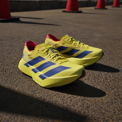 JR6358 adidas Adizero Adios Pro 4 Lucid Blue Pure Sulfur Lucid Red (Women's)