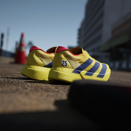 JR6358 adidas Adizero Adios Pro 4 Lucid Blue Pure Sulfur Lucid Red (Women's)