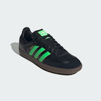 JR0911 adidas Originals Samba OG Core Black Screaming Green Gum (Men's)