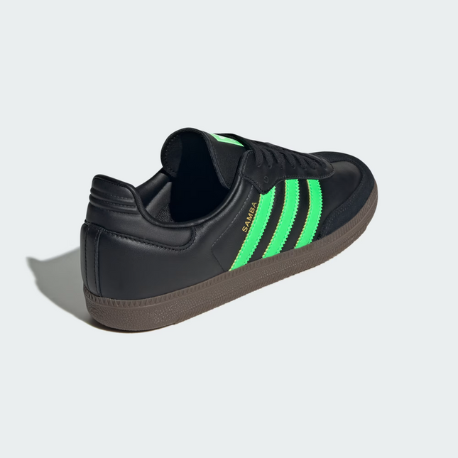 JR0911 adidas Originals Samba OG Core Black Screaming Green Gum (Men's)