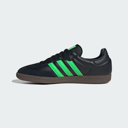 JR0911 adidas Originals Samba OG Core Black Screaming Green Gum (Men's)