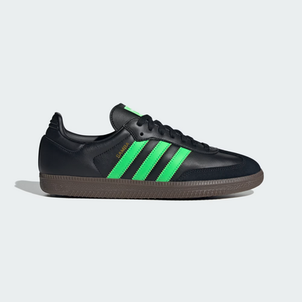 JR0911 adidas Originals Samba OG Core Black Screaming Green Gum (Men's)