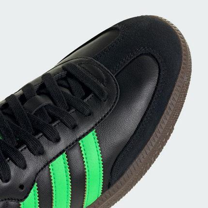 JR0911 adidas Originals Samba OG Core Black Screaming Green Gum (Men's)
