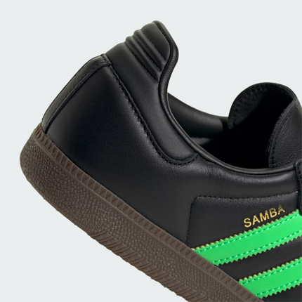 JR0911 adidas Originals Samba OG Core Black Screaming Green Gum (Men's)