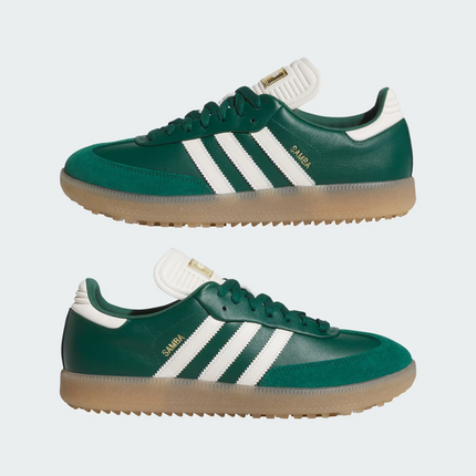 JP8652 Adidas Samba Golf Full Grain Leather Collegiate Green Off White (Men's)