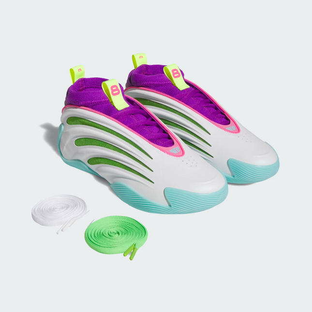 JQ4003 Jalen Williams �~ adidas Harden Vol.9 Footwear White Lucid Lime (Men's)