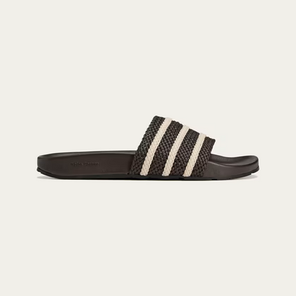 JR0229 Wales Bonner adidas Originals Adilette Dark Brown Wonder White (Men's)