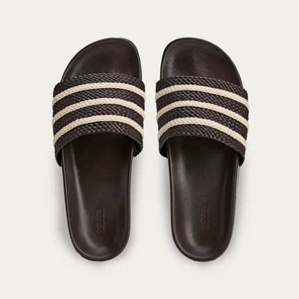JR0229 Wales Bonner adidas Originals Adilette Dark Brown Wonder White (Men's)