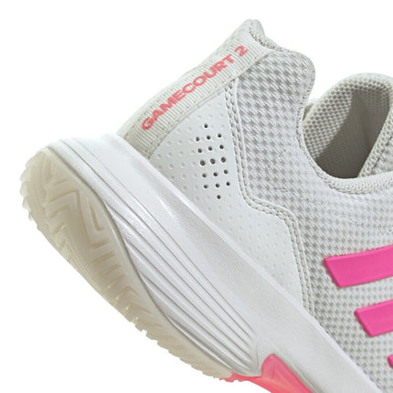 JP7723 adidas Gamecourt 2.0 Tennis Core White Lucid Pink Core Black (Women's)