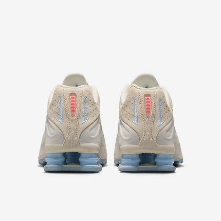 IH3572-110 Nike Shox R4 Pale Ivory Light Orewood Brown Celestine Blue (Women's)