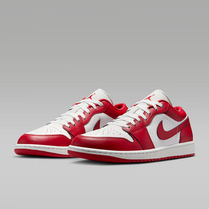 553558-166 Nike Air Jordan 1 Low Summit White Summit White Varsity Red (Men's)