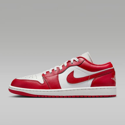 553558-166 Nike Air Jordan 1 Low Summit White Summit White Varsity Red (Men's)