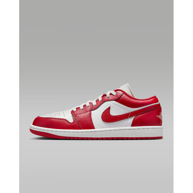 553558-166 Nike Air Jordan 1 Low Summit White Summit White Varsity Red (Men's)
