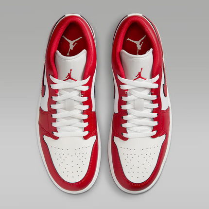 553558-166 Nike Air Jordan 1 Low Summit White Summit White Varsity Red (Men's)