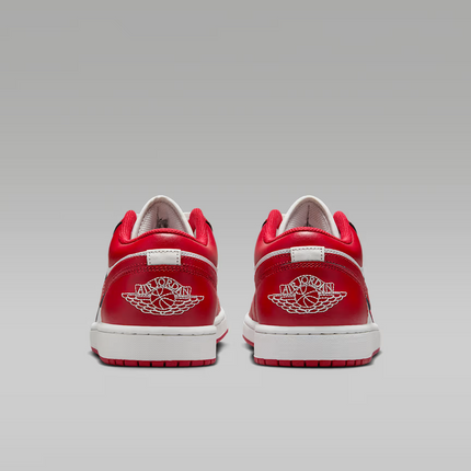 553558-166 Nike Air Jordan 1 Low Summit White Summit White Varsity Red (Men's)