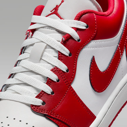 553558-166 Nike Air Jordan 1 Low Summit White Summit White Varsity Red (Men's)