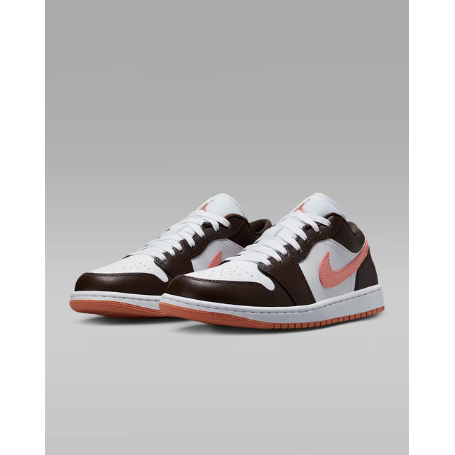 DC0774-182 Nike Air Jordan 1 Low Dark Brown White Pink (Women's)