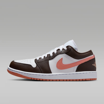 DC0774-182 Nike Air Jordan 1 Low Dark Brown White Pink (Women's)