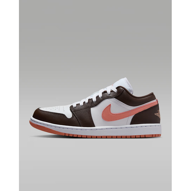 DC0774-182 Nike Air Jordan 1 Low Dark Brown White Pink (Women's)