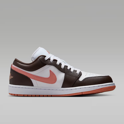 DC0774-182 Nike Air Jordan 1 Low Dark Brown White Pink (Women's)