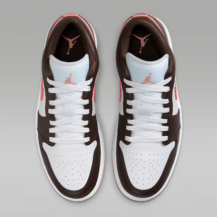 DC0774-182 Nike Air Jordan 1 Low Dark Brown White Pink (Women's)
