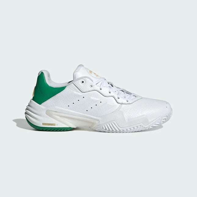 JP7237 adidas Barricade 13 Leather Tennis Shoes Gold Metallic Cloud White (Men's