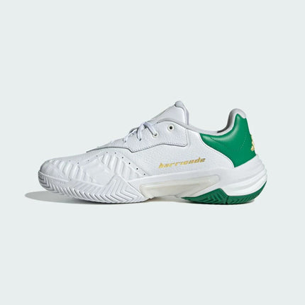 JP7237 adidas Barricade 13 Leather Tennis Shoes Gold Metallic Cloud White (Men's